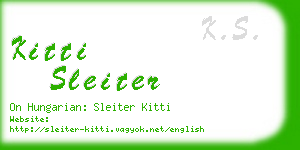 kitti sleiter business card
